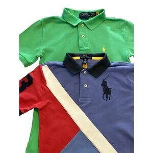 Lot of 2 Polo Ralph Lauren Boys Polo Shirts Size Small 8 Rugby Preppy Old Money